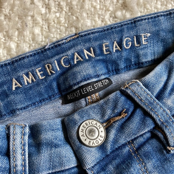 🦅 AMERICAN EAGLE SIZE 000 NEXT LEVEL STRETCH CURVY HI-RISE DISTRESSED JEGGINGS - Picture 11 of 15